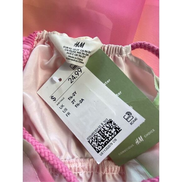 H&M Girl’s 2T Asymmetric Chiffon Strappy MIDI Dress - Picture 5 of 10